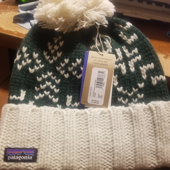 Patagonia Snowbelle Beanie Evergreen Flakes: Pinyon Green NEW - Picture 5 of 5